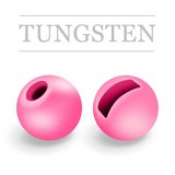 Slotted Tungsten Beads Fluo Light Pink