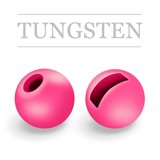 Slotted Tungsten Beads Fluo Pink