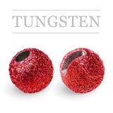 Slotted Tungsten Beads Sunny Metallic Red