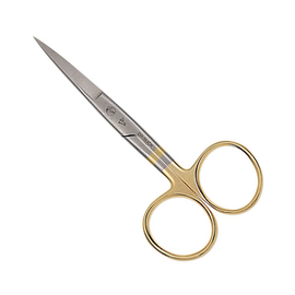 Dr. Slick Hair Scissor, 4-1/2", Gold Loops, Straight