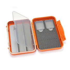 C&F Design Medium 2-Row Waterproof Tube Fly Case with 3 Compartments Burnt Orange