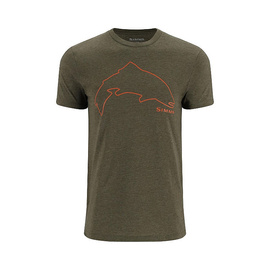 Simms Trout Outline T-Shirt - Loden Heather