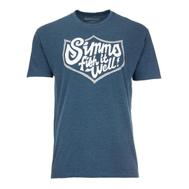 Simms Fish It Well Badge T-Shirt Sailor Blue Heather