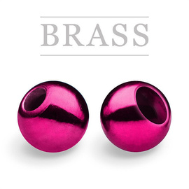 Brass Beads Metallic Pink