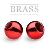 Brass Beads Metallic Red