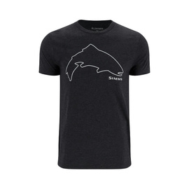 Simms Trout Outline T-Shirt - Dark Gunmetal Heather