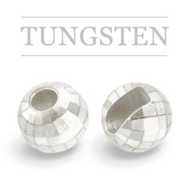 Slotted Tungsten Beads Reflex Pearl Silver