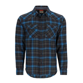 Simms Santee Flannel Shirt Black/Br.Blue Pane Ombre