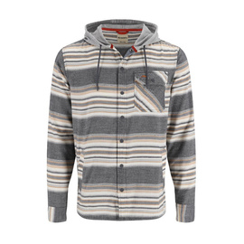 Simms Santee Flannel Hoody Black/Slate Blanket Stripe