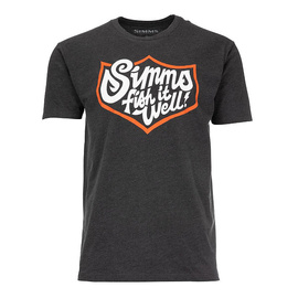 Simms Fish It Well Badge T-Shirt Charcoal Heather