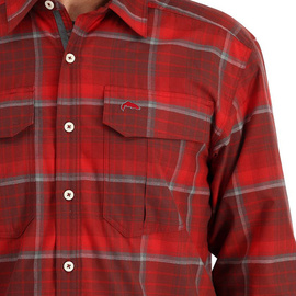 Simms ColdWeather Shirt Cutty Red Asym Ombre Plaid