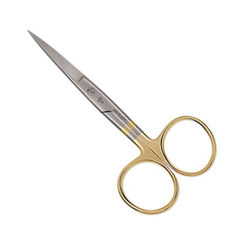 Dr. Slick Hair Scissor, 4-1/2", Gold Loops, Straight