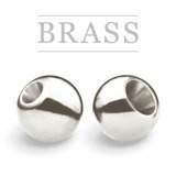 Brass Beads Pearl Silver