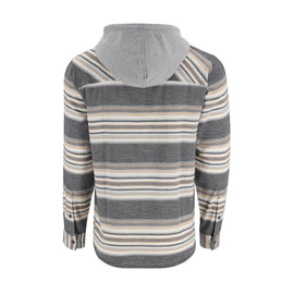 Simms Santee Flannel Hoody Black/Slate Blanket Stripe