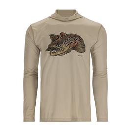 Simms Tech Hoody - Artist Series Stone/Brown Trout