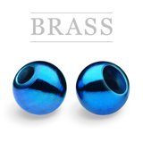 Brass Beads Metallic Blue