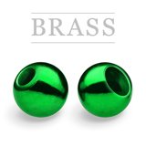 Brass Beads Metallic Green