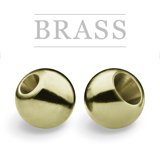 Brass Beads Metallic Olive