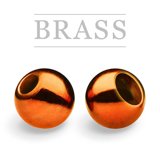 Brass Beads Metallic Orange