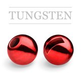 Slotted Tungsten Beads Metallic Red