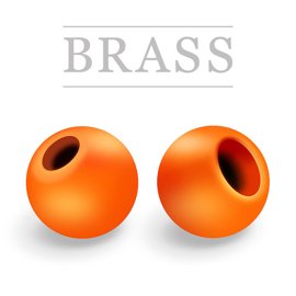 Brass Beads Fluo Orange