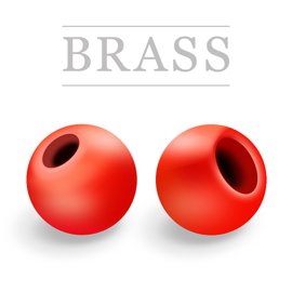 Brass Beads Fluo Red