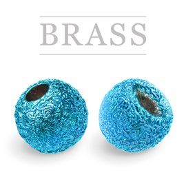 Brass Beads Sunny Metallic Blue