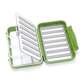 C&F Design Medium 7-Row Waterproof Fly Case with 12 Compartments and Flip Page OLIVE