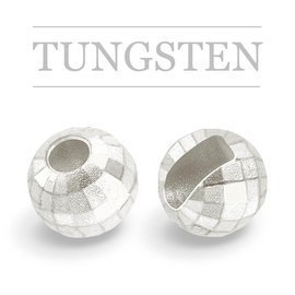Slotted Tungsten Beads Reflex Pearl Silver